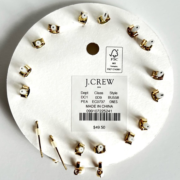 🍂NWT J. Crew Factory Women’s 8-Pair Earring Set. Pearl/Purple/Red/Plum. - Picture 8 of 8